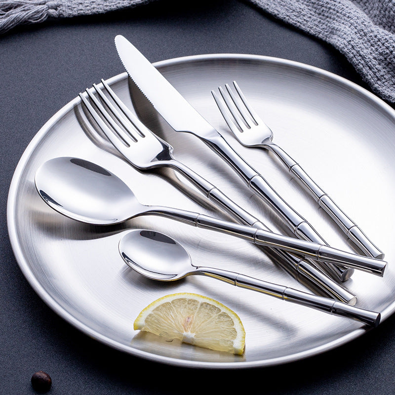 Elevate Your Dining Experience with the Golden Western Steak Cutlery Set Spoon
