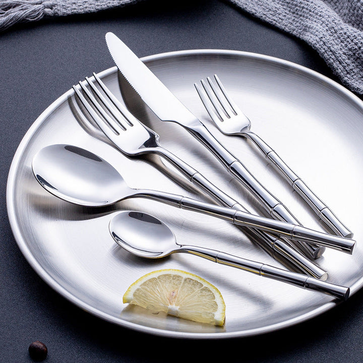 Elevate Your Dining Experience with the Golden Western Steak Cutlery Set Spoon