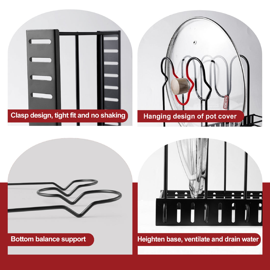 Adjustable Kitchen Pot Rack Storage Organizer Space Saving Rack