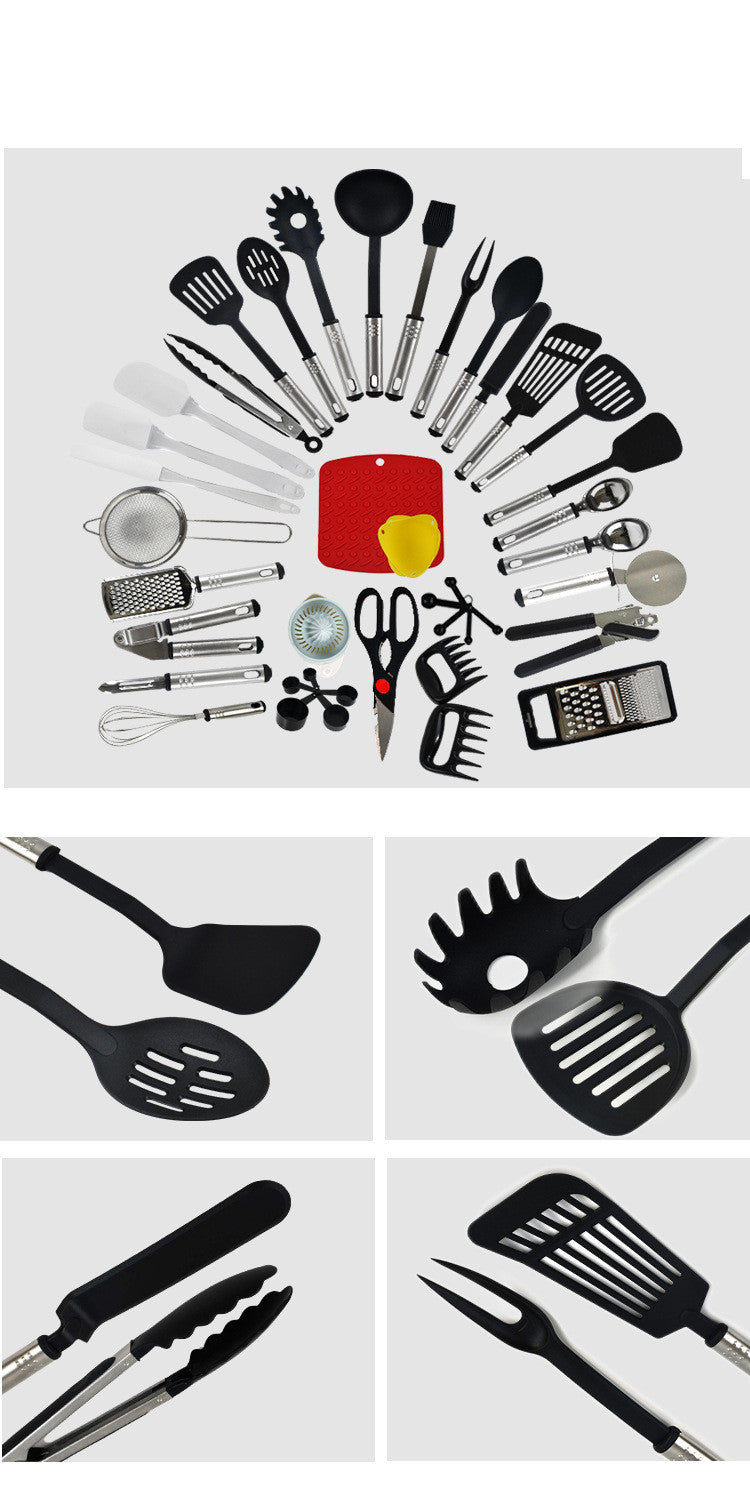 44-Piece Nonstick Nylon Kitchen Utensil Set With Spatulas And Spoons