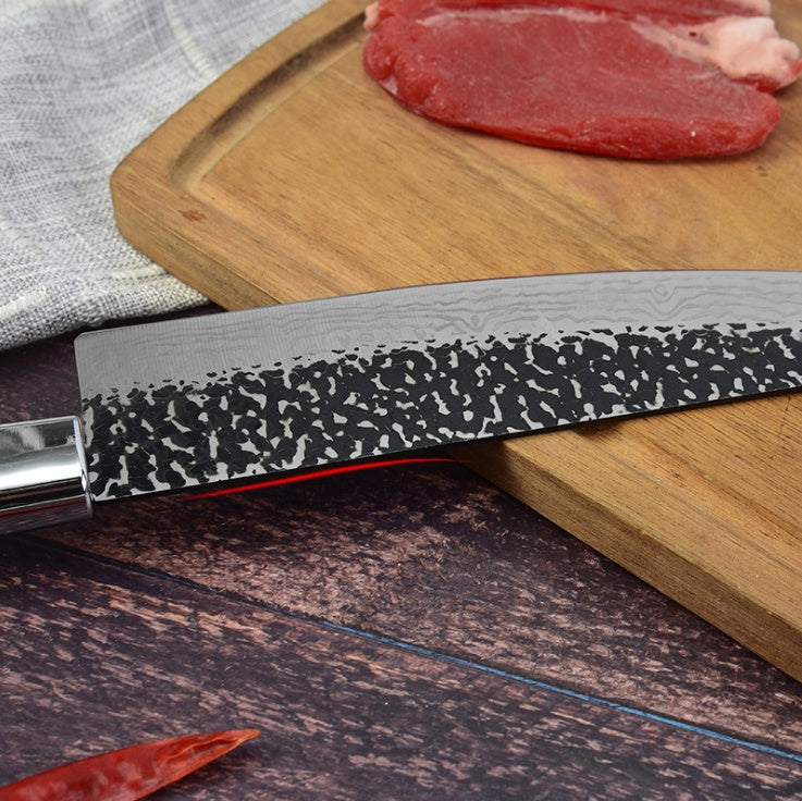 Stainless Steel Chef Knife With Marbled Handle For Meat Slicing