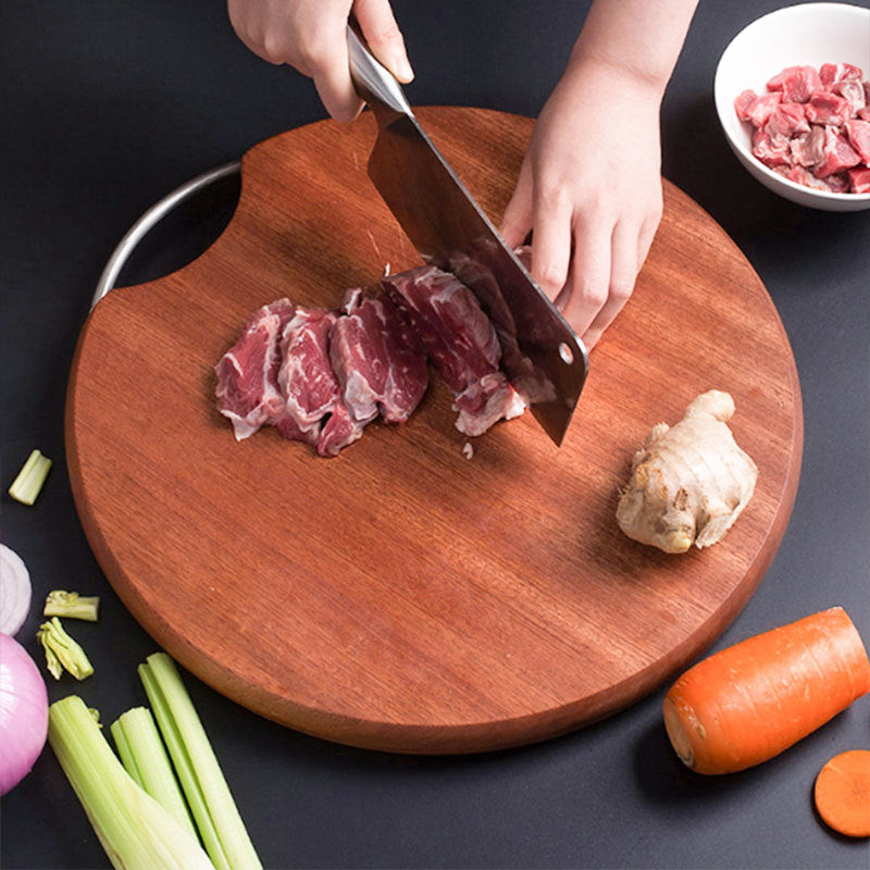 Japanese Ebony Solid Wood Circular Cutting Board Crack-Resistant
