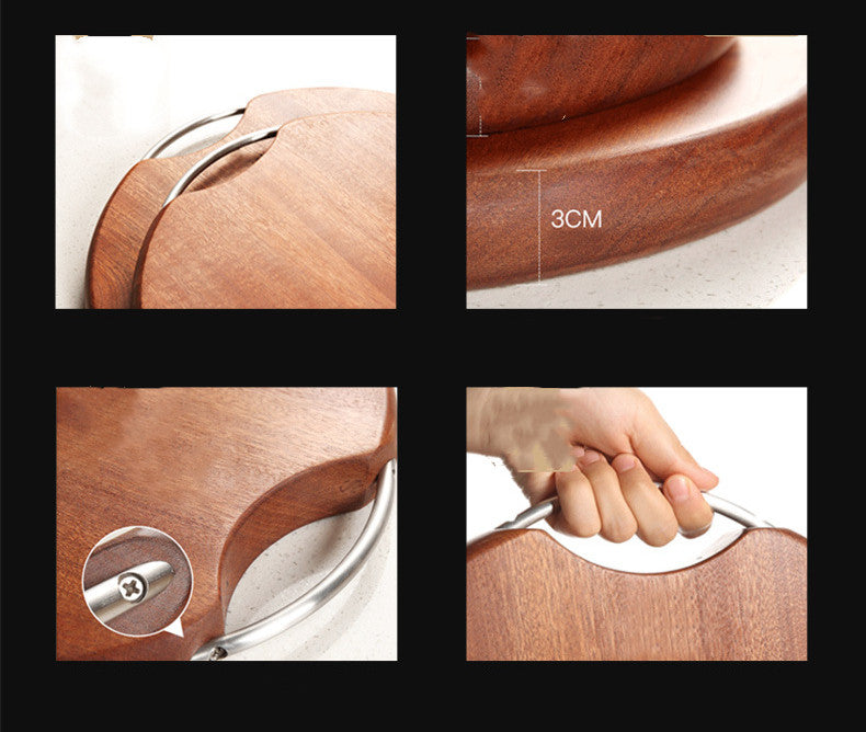 Japanese Ebony Solid Wood Circular Cutting Board Crack-Resistant