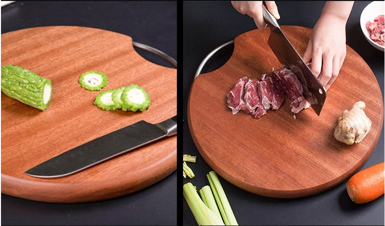 Japanese Ebony Solid Wood Circular Cutting Board Crack-Resistant