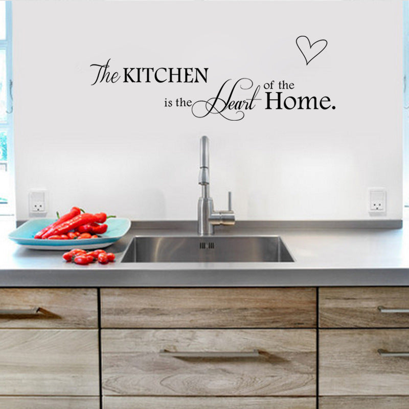Kitchen Heart Letter Pattern PVC Removable Wall Sticker Home Decor