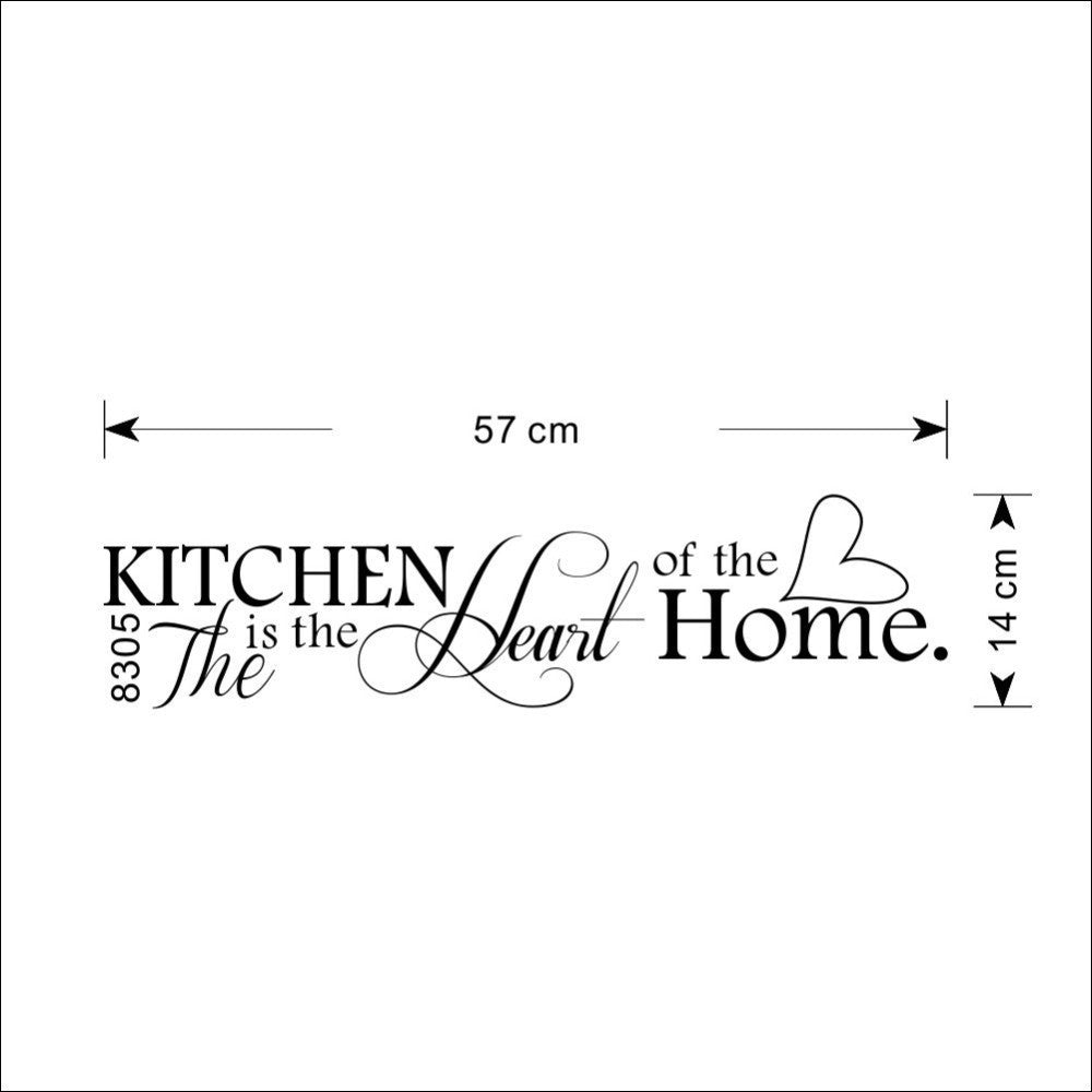 Kitchen Heart Letter Pattern PVC Removable Wall Sticker Home Decor