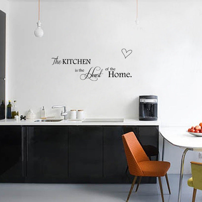 Kitchen Heart Letter Pattern PVC Removable Wall Sticker Home Decor