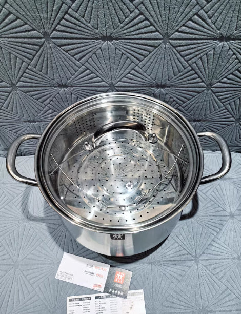 304 Stainless Steel Thickened Large Capacity Stock Pot With Double Handles