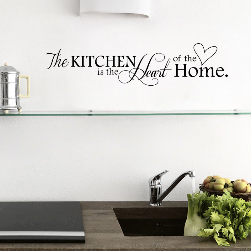 Kitchen Heart Letter Pattern PVC Removable Wall Sticker Home Decor