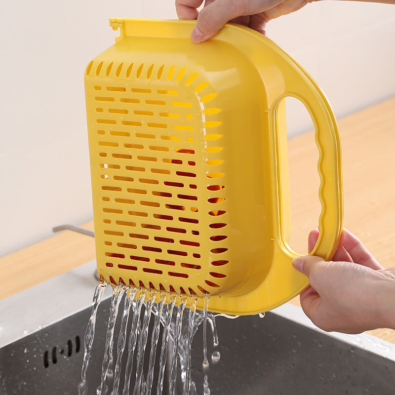 Folding Fruit And Vegetable Drain Basket With Handle For Sink Storage