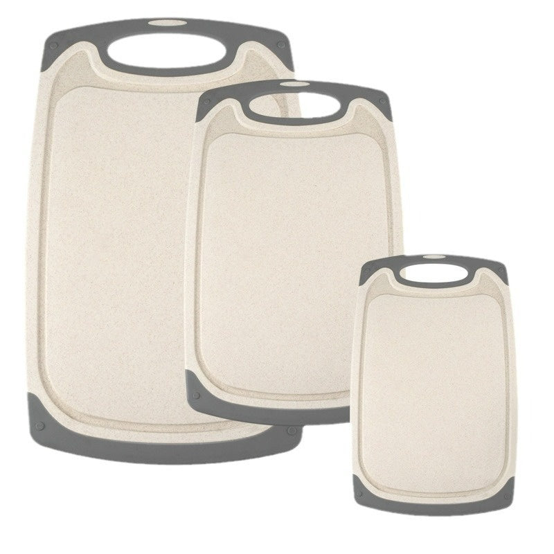 Three-Piece Double-Sided Wheat Straw Cutting Board Set