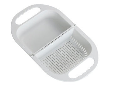 Folding Fruit And Vegetable Drain Basket With Handle For Sink Storage