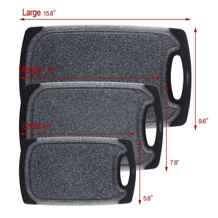 Three-Piece Hangable Imitation Marble PP Cutting Board Set