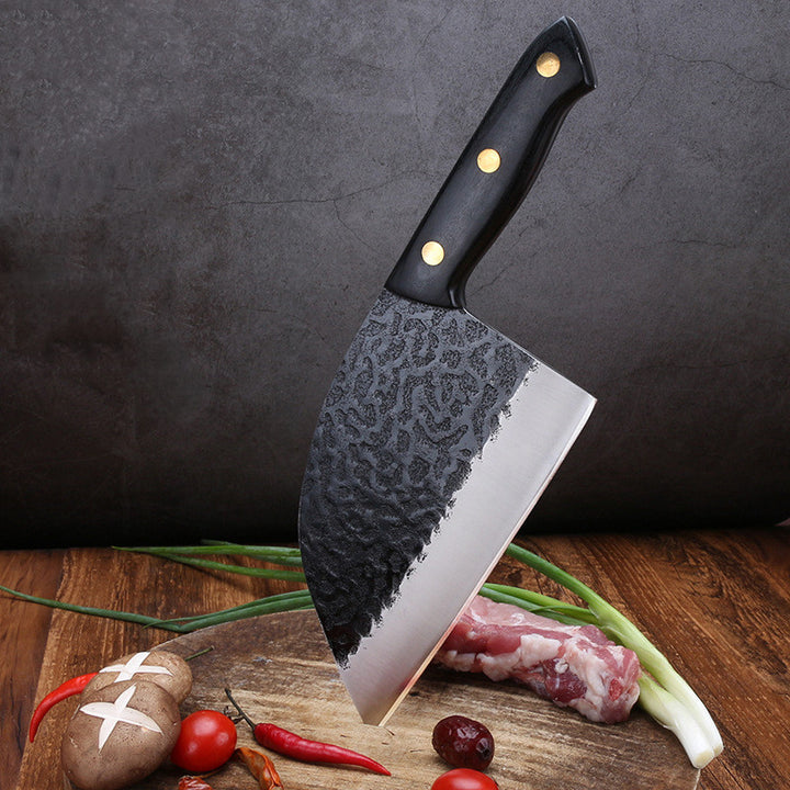 Forged Hammered Stainless Steel Kitchen Knife For Meat And Vegetables