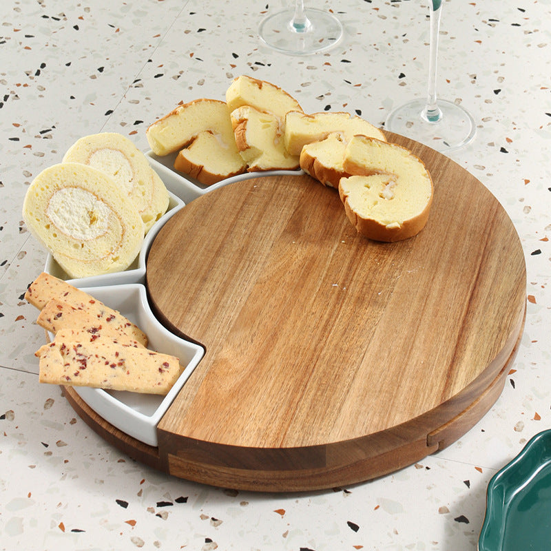 Nordic Wooden Serving And Cutting Board For Bread Cheese Pizza
