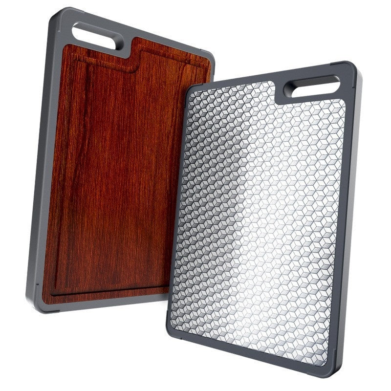 Double-Sided Stainless Steel Ebony Cutting Board Antibacterial Mildewproof