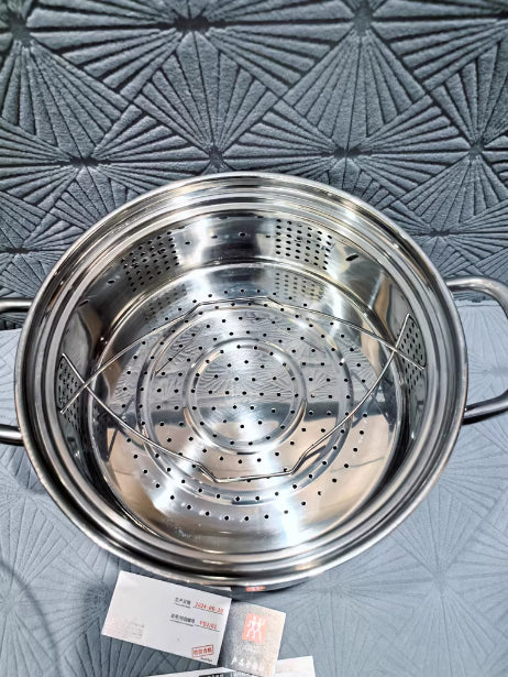 304 Stainless Steel Thickened Large Capacity Stock Pot With Double Handles