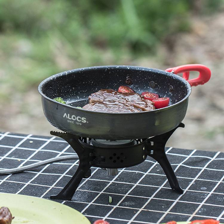 Alocs Medical Stone Nonstick Frying Pan With Folding Handle