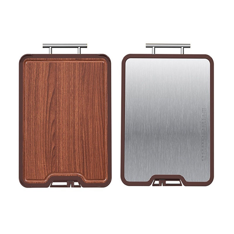 Double-Sided Stainless Steel Ebony Cutting Board Antibacterial Mildewproof