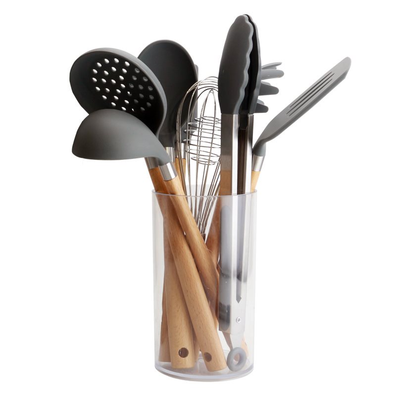 Wooden Handle Silicone Kitchen Utensil Set
